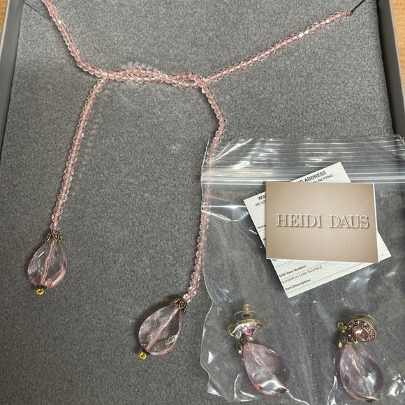 “Lux Be a Lady" Crystal Lariat Necklace and Pierced Earring Set by Heidi Daus - Picture 8 of 13